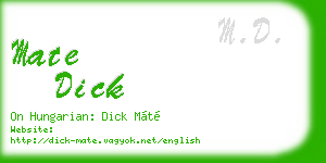 mate dick business card