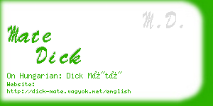 mate dick business card